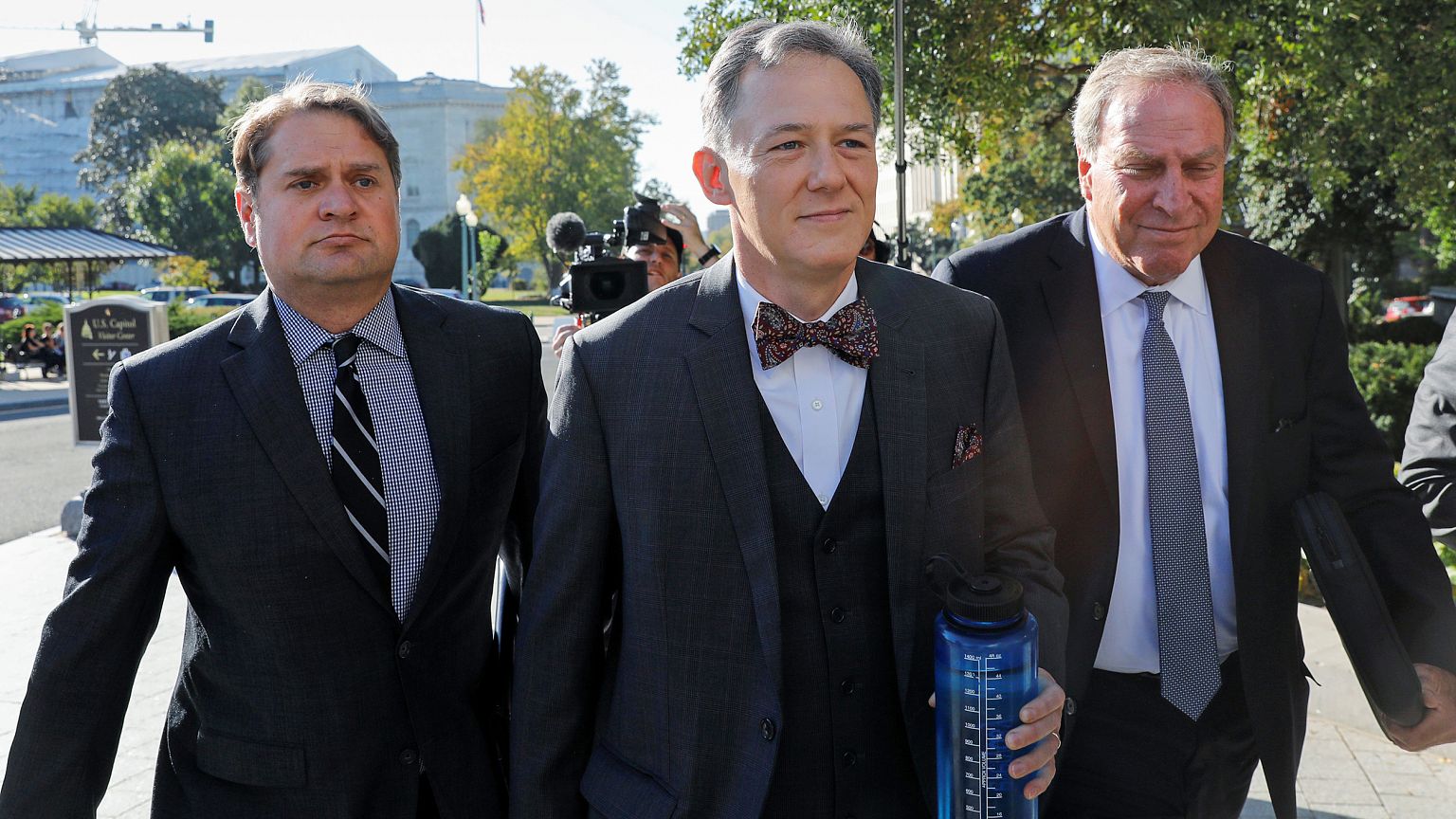 Image: George Kent arrives for closed-door deposition on Capitol Hill in Wa