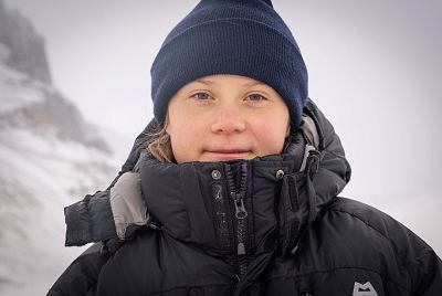 Teen Swedish climate activist Greta Thunberg visits the Athabasca Glacier at the Columbia Icefield in Jasper National Park, Alberta, Canada on Oct. 22.