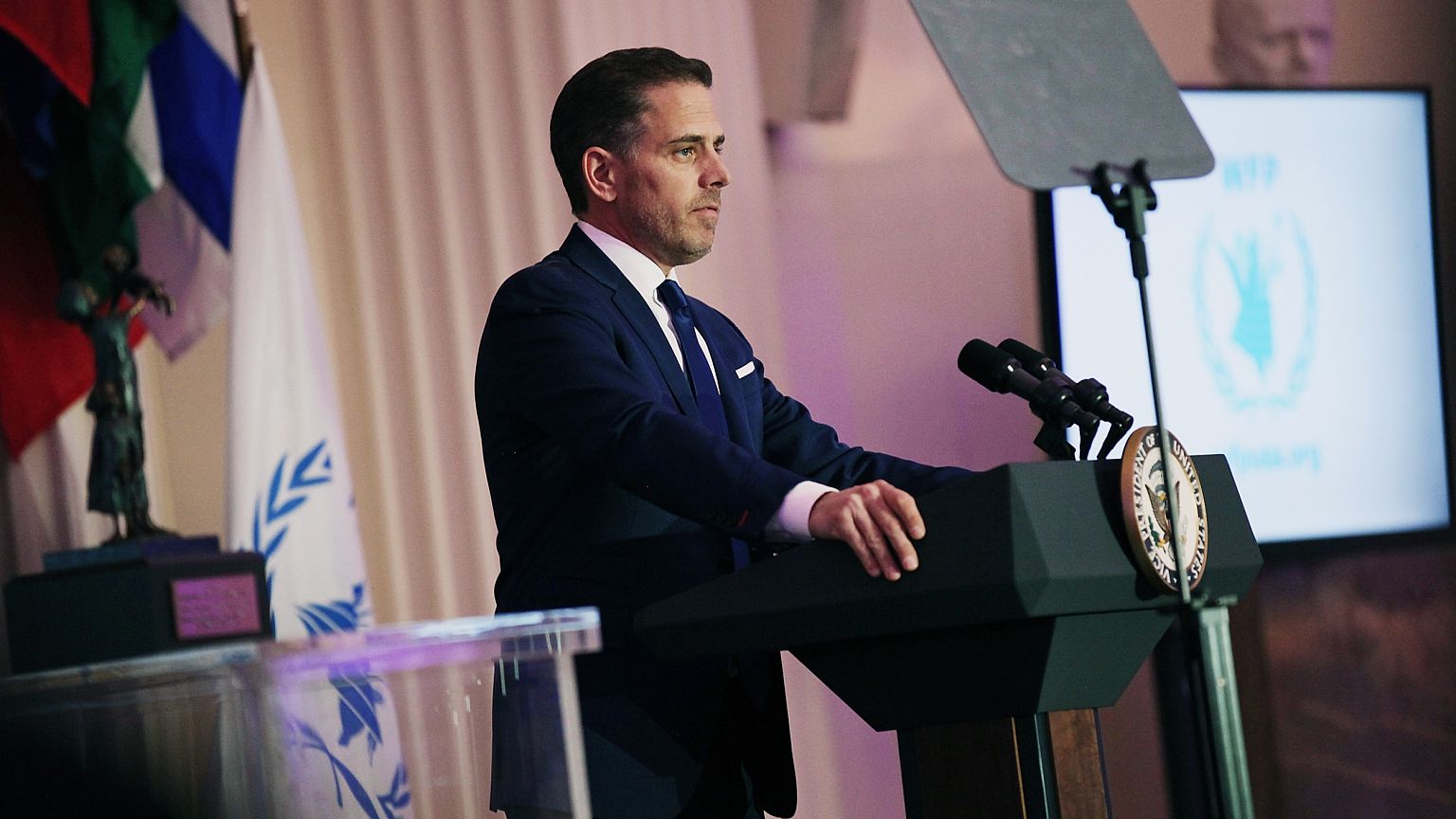 World Food Program USA Board Chairman Hunter Biden speaks in Washington in 