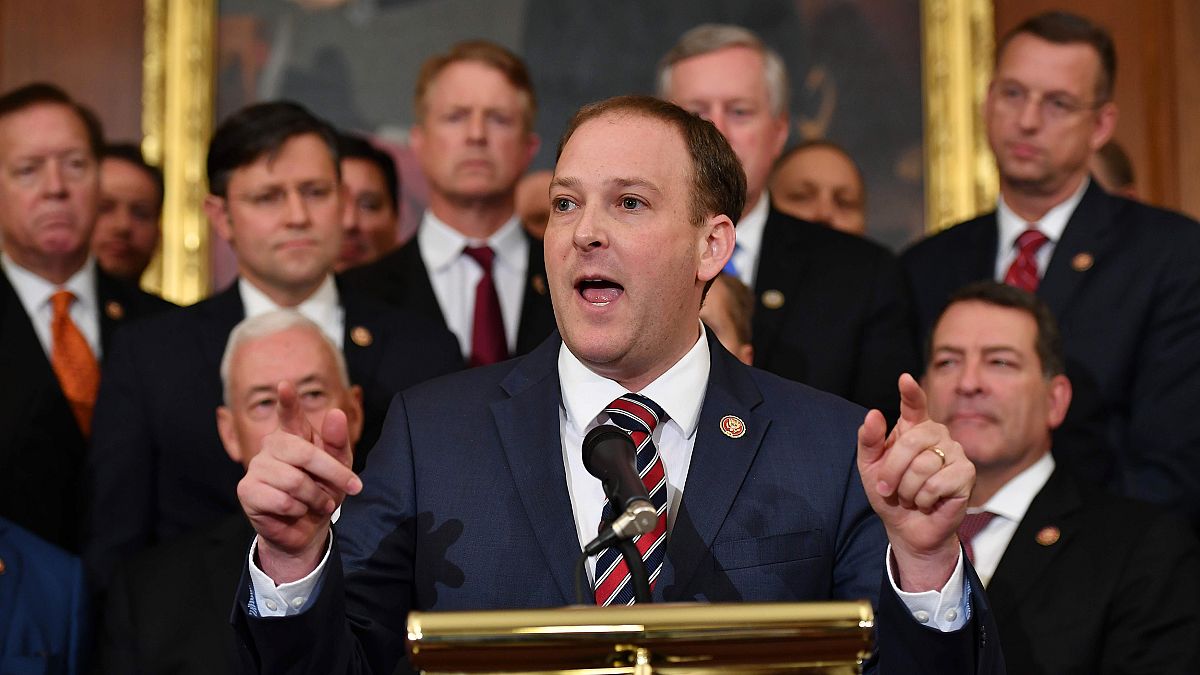 Image: Rep. Lee Zeldin of New York speaks during a press conference on the 
