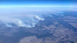 Image: Bushfires from a plane in over north eastern New South Wales