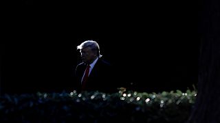 Image: President Donald Trump walks from the Oval Office on Nov. 1, 2019.