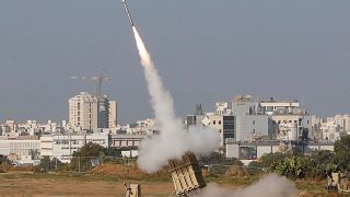 Image: An Israeli missile is launched from the Iron Dome defence missile sy