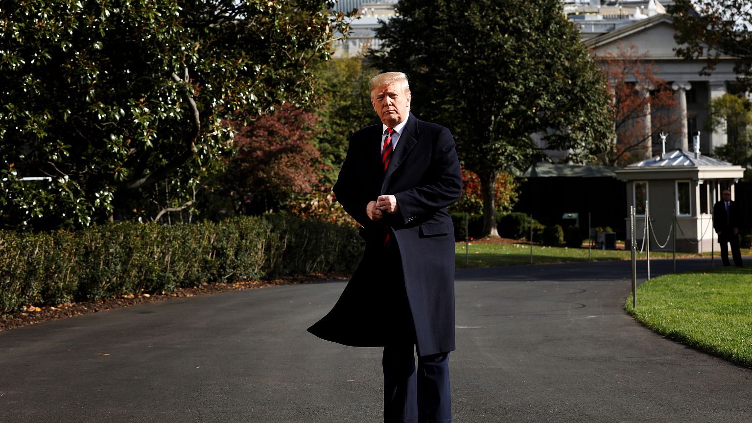 Image: President Donald Trump on the South Lawn of the White House on Nov. 