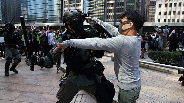 Image: Anti-government protesters gather at the Central District in Hong Ko Image: Anti-government protesters gather at the Central District in Hong Ko