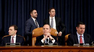 Image: Rep. Adam Schiff before impeachment hearings on Capitol Hill on Nov.