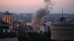 Image: Smoke rises following an explosion in Gaza City