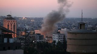 Image: Smoke rises following an explosion in Gaza City