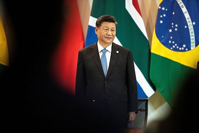 Xi Jinping arrives for a meeting in Brasilia, Brazil, on Thursday.