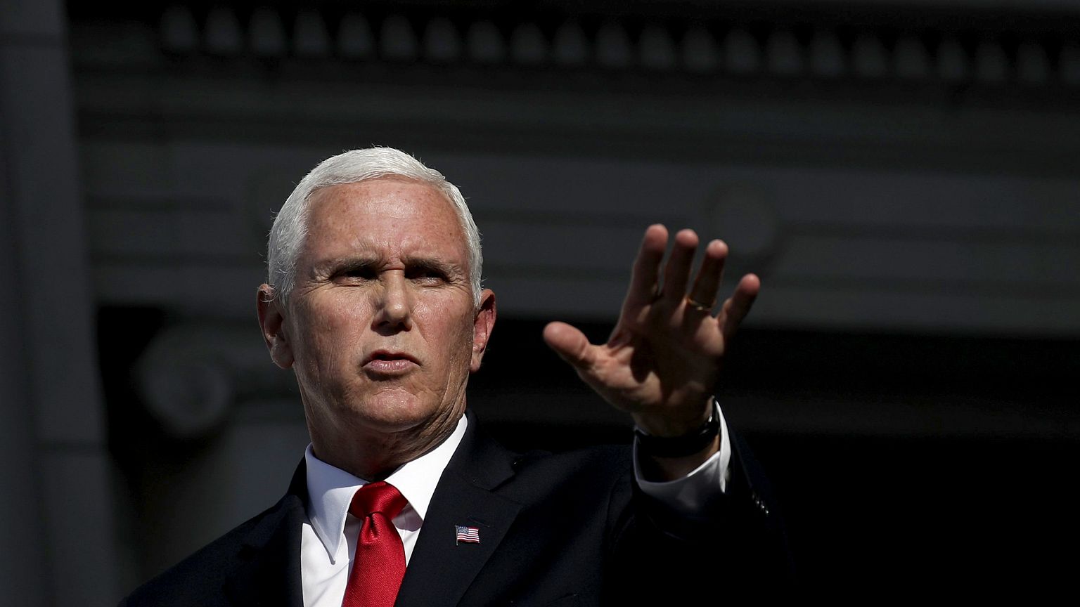 Image: Vice President Mike Pence delivers remarks at a Veterans Day event a
