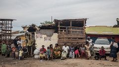 Image: Women gather to sit and chat in Nakivale refugee settlement in south