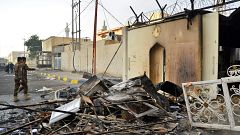 Image: The burnt Iranian consulate in Najaf