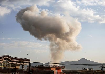 Smoke rises after a suicide bomb blast in Kabul, Afghanistan, on Nov. 13.