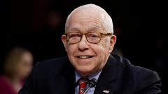 Former U.S. Attorney General Michael Mukasey testifies during a Senate Judi