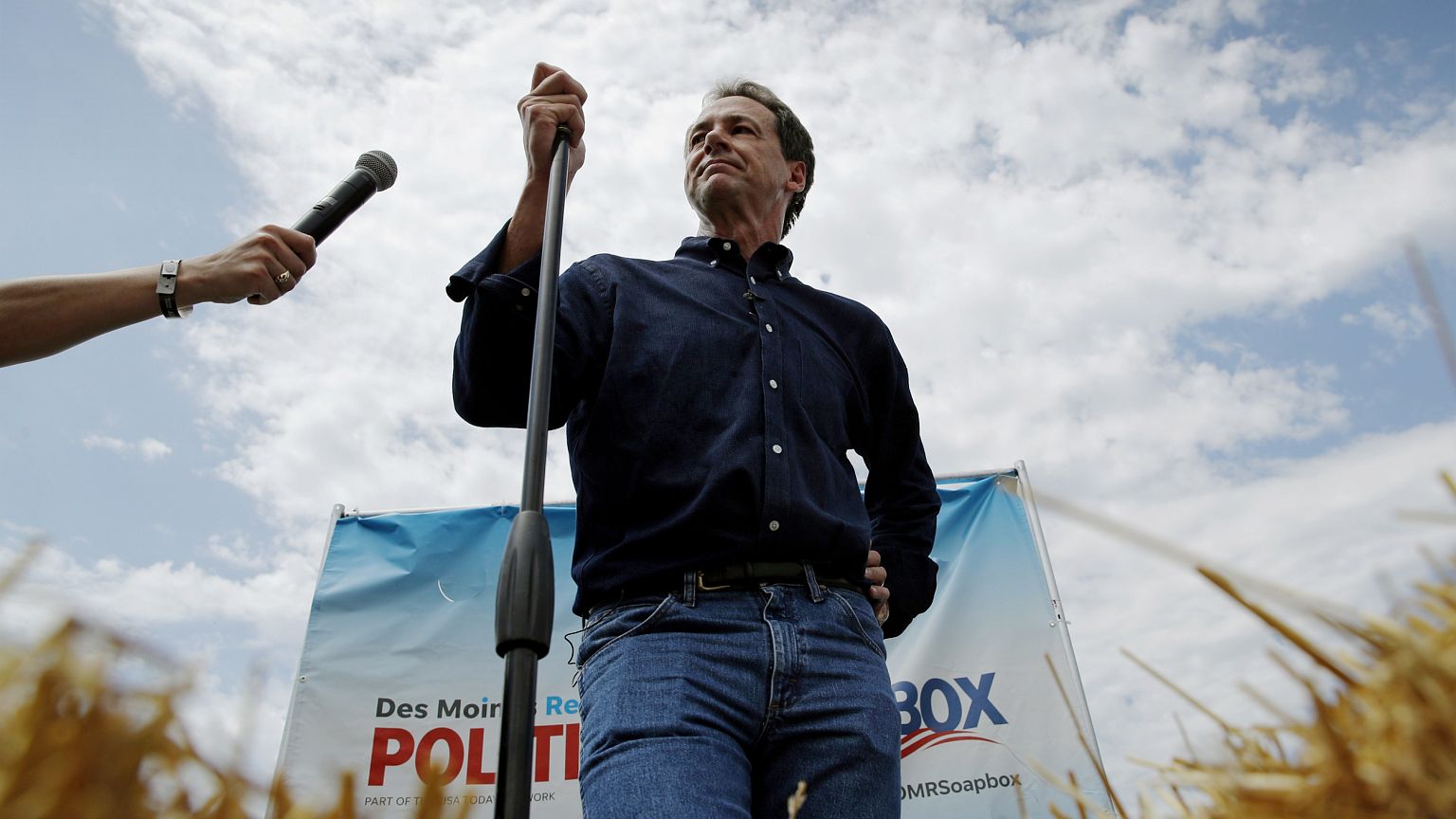 Image: Montana Gov. Steve Bullock speaks at the Iowa State Fair in Des Moin