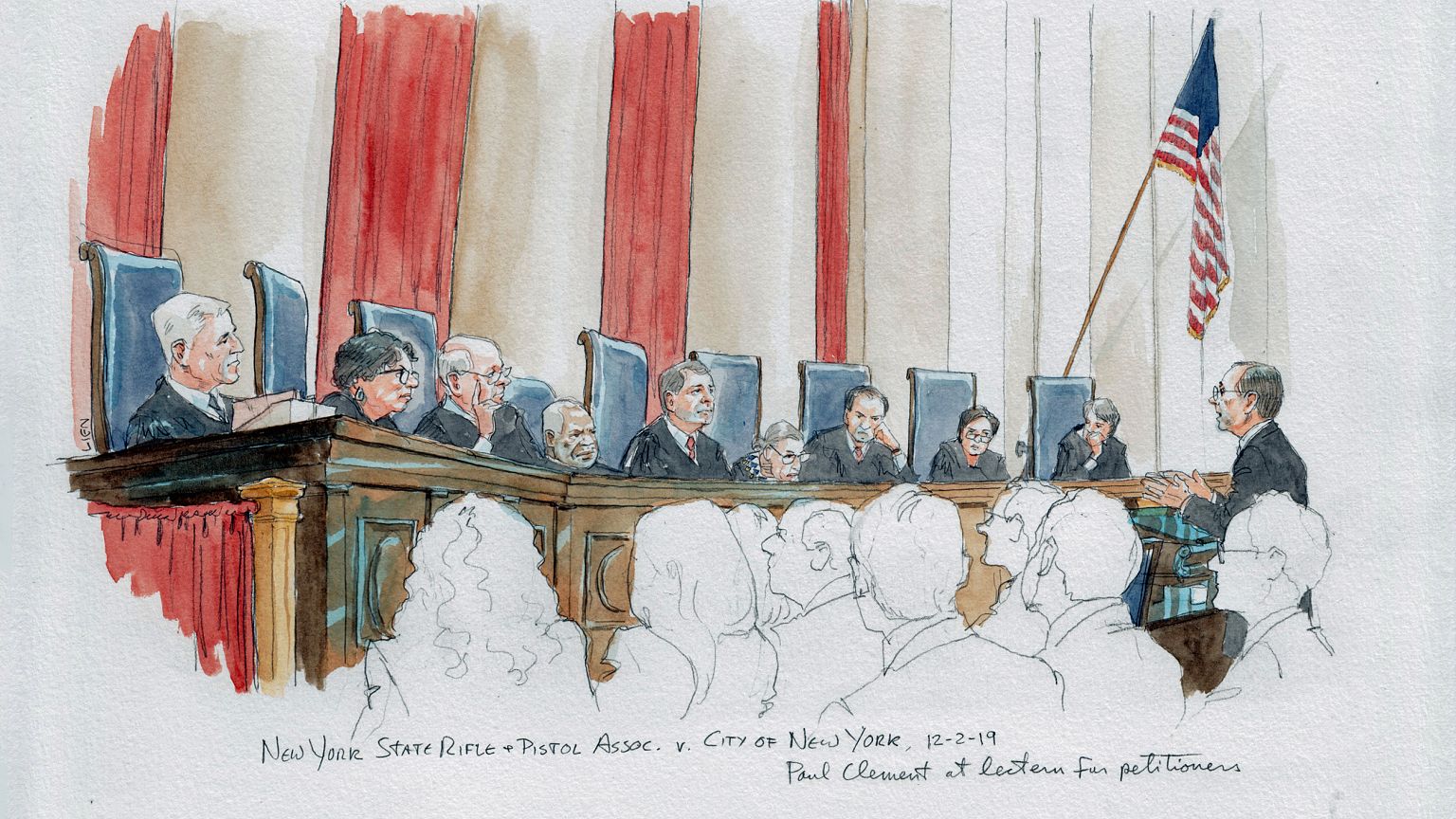 Paul Clement argues for gun owners at the Supreme Court on Dec. 2, 2019.