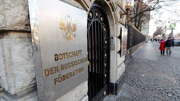 Image: The Russian Embassy in Berlin after Germany expelled two Russian dip Image: The Russian Embassy in Berlin after Germany expelled two Russian dip