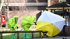 Image: Emergency officials work at the scene of an investigation in Salisbu