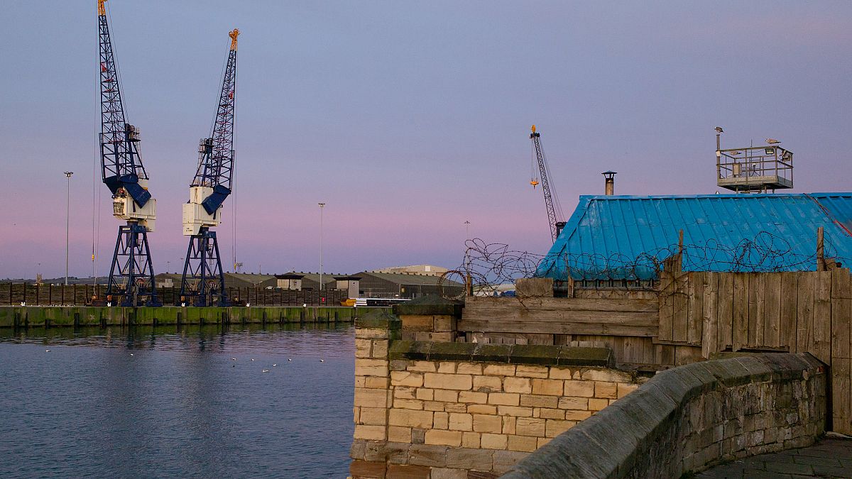 Image: Cranes in Hartlepool docks.