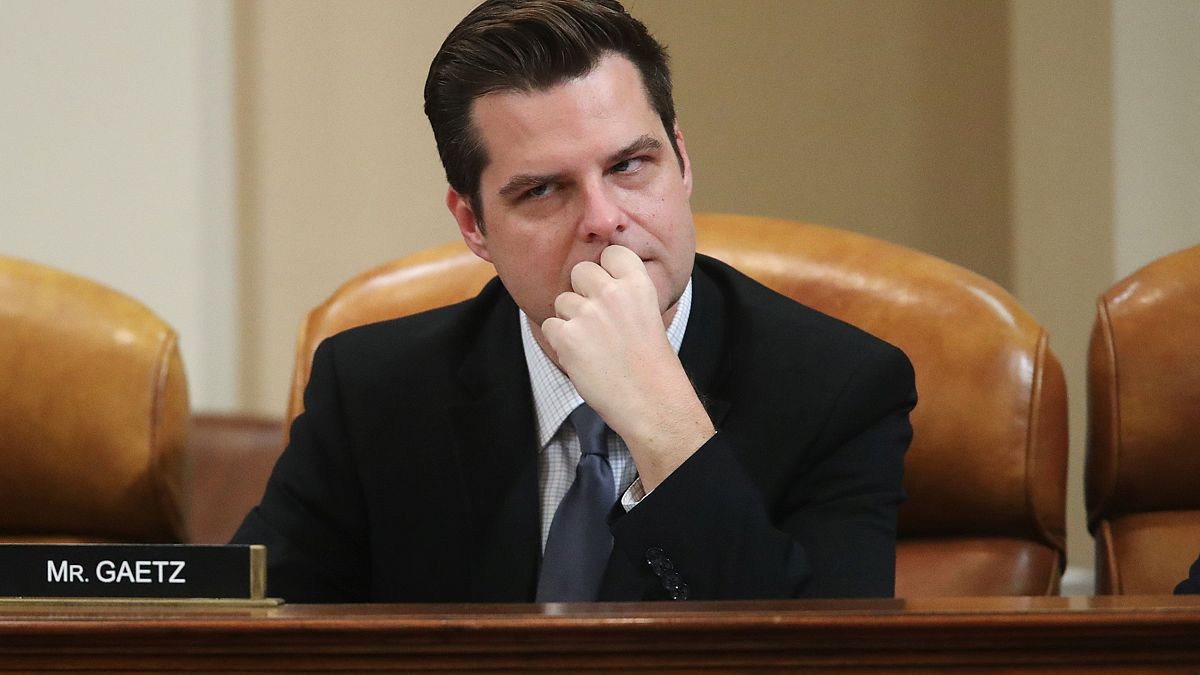 Image: Rep. Matt Gaetz, R-Fla., listens to testimony on Capitol Hill on Dec