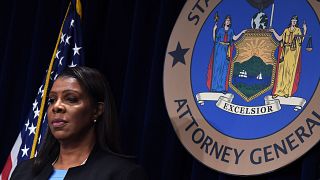 Image: New York State Attorney General Letitia James holds a press conferen