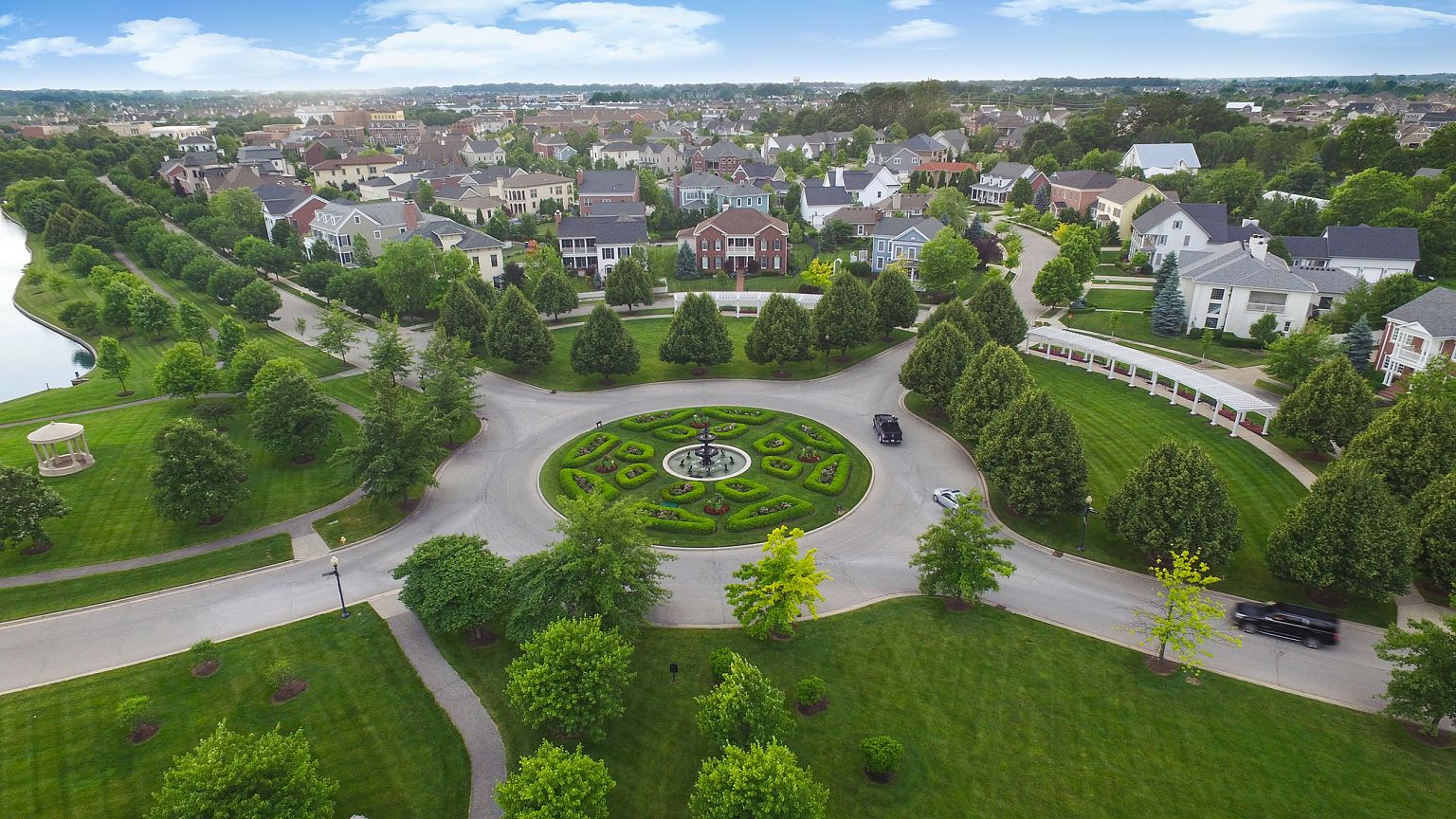 The roundabout in the Village of West Clay was named " International Rounda