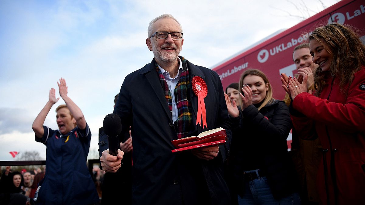 Image: Labour Party leader Jeremy Corbyn acknowledges applause during a cam