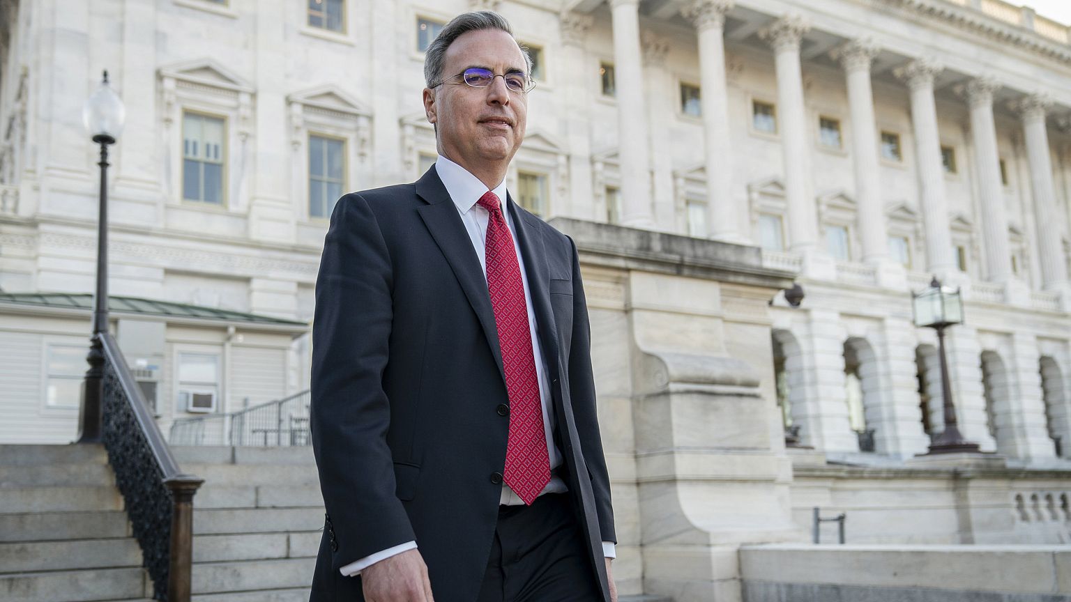 Image: White House Counsel Pat Cipollone exits the U.S. Capitol after meeti