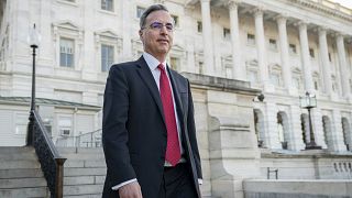 Image: White House Counsel Pat Cipollone exits the U.S. Capitol after meeti