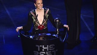 Image: U.S. and Reign FC midfielder Megan Rapinoe wins the trophy for the B