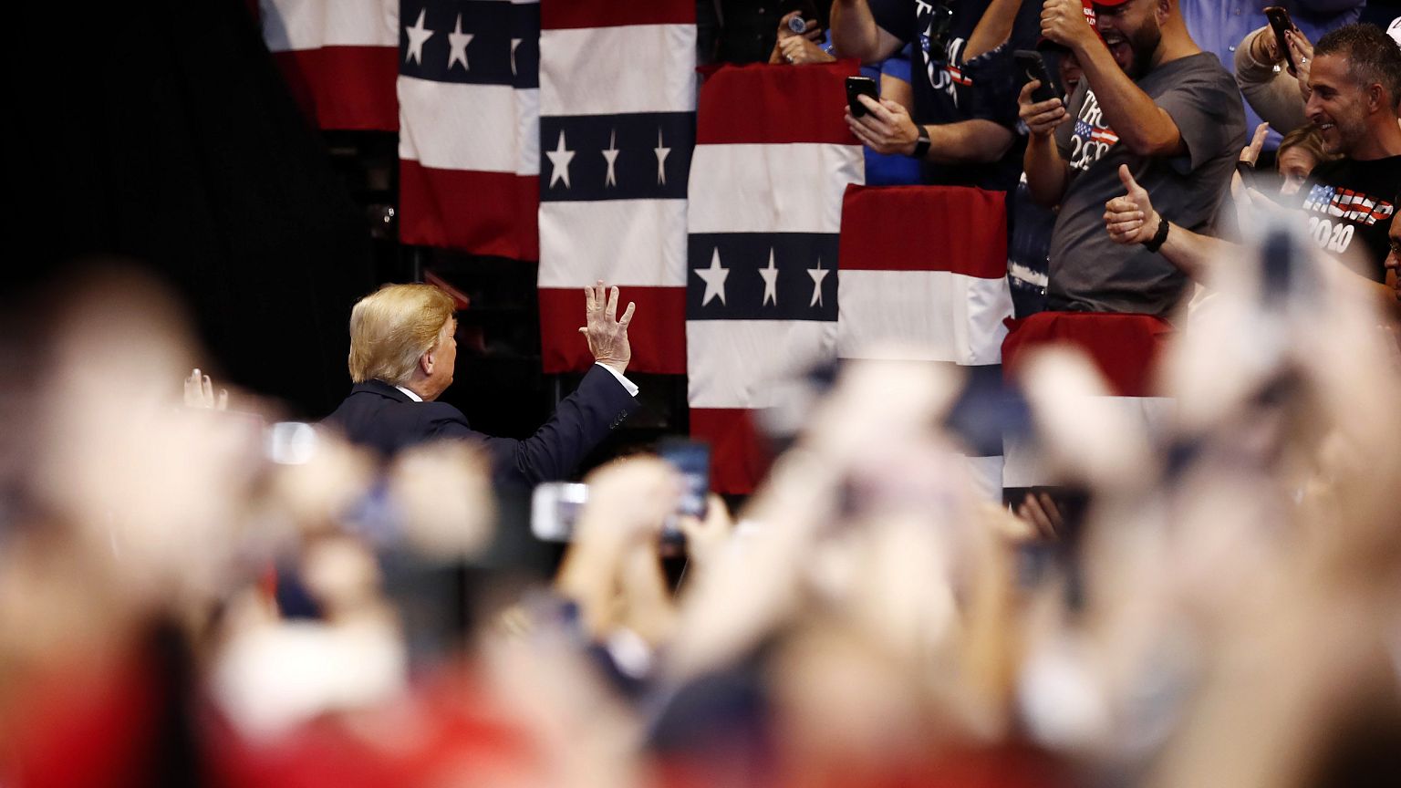 Image: President Donald Trump arrives to a rally in Sunrise, Fla., on Nov. 