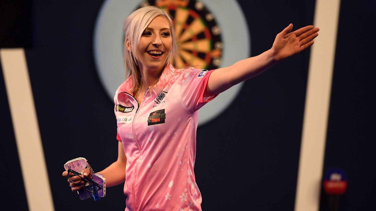 Image: Fallon Sherrock reacts after winning her 1st round game against Ted 