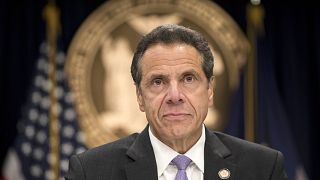 Image: New York Governor Andrew Cuomo speaks during a press conference at h
