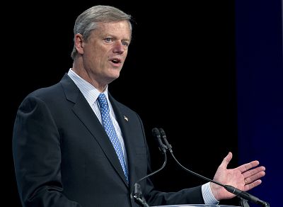 Massachusetts Gov. Charlie Baker speaks during the panel Our Children, Our Future: Rethinking Child Welfare, at the National Governor Association 2019 winter meeting in Washington, on Feb. 23, 2019.