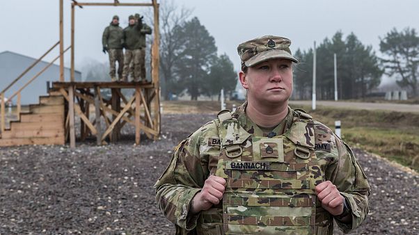 Image: Staff Sgt. Rachael Bannach observes a training exercise in Ukraine o Image: Staff Sgt. Rachael Bannach observes a training exercise in Ukraine o