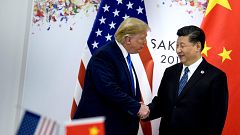 Image: President Donald Trump greets China's President Xi Jinping during th