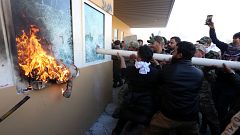 Image: Diplomatic staff evacuated as mob storms U.S. Embassy compound in Ba