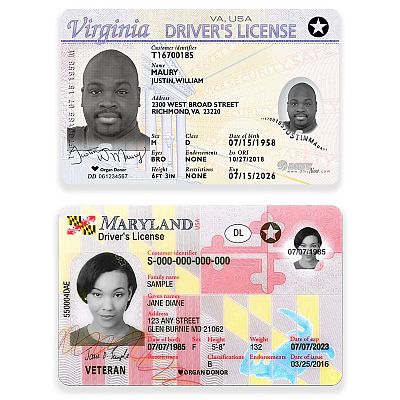 Examples of Real ID licenses.
