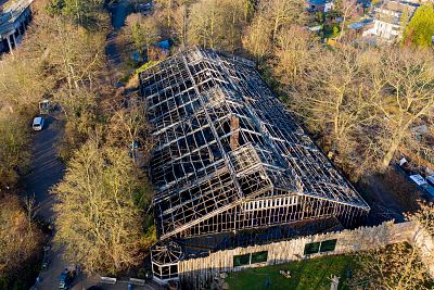 Dozens of animals, including orangutans, chimpanzees and marmosets, were killed when an ape house caught fire at Krefeld Zoo in Germany on Jan. 1, 2020.