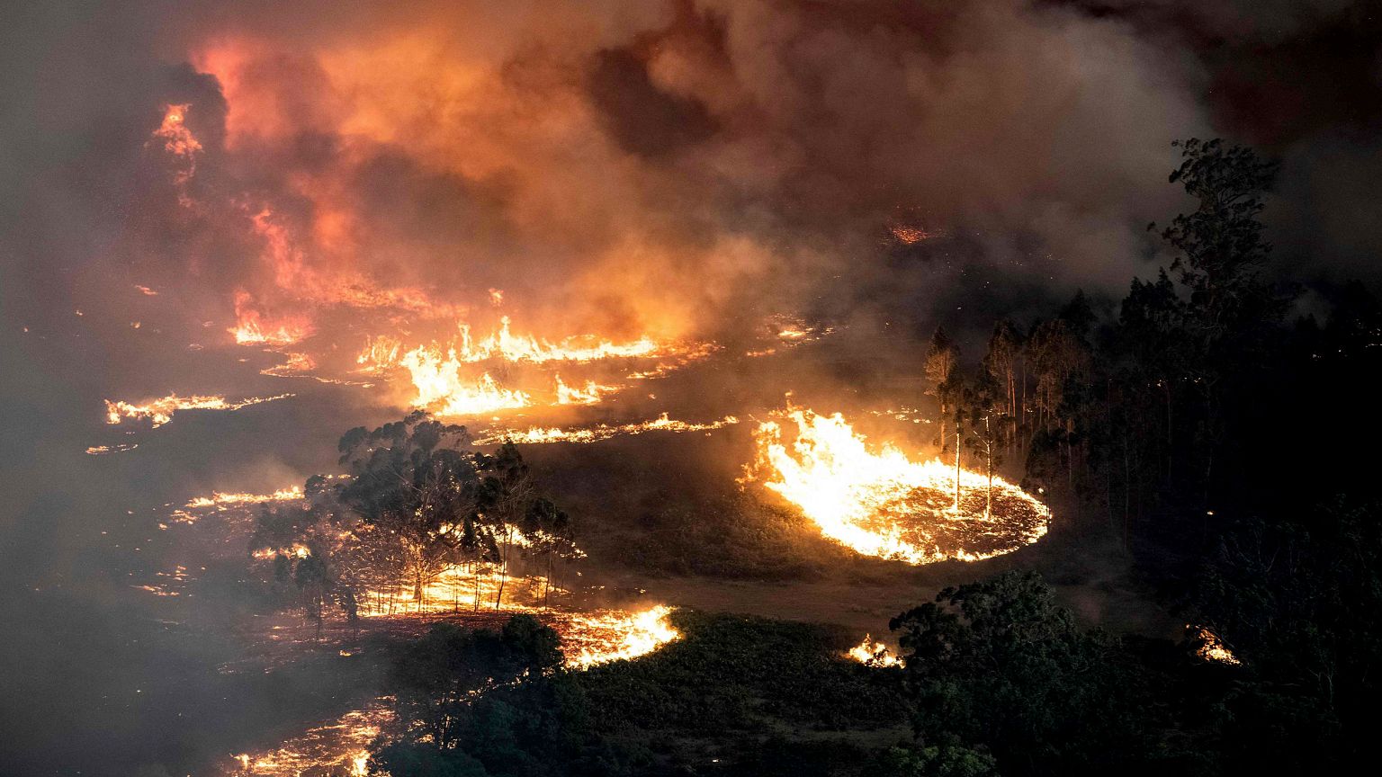 Image: Raging bushfires near Bairnsdale in Gippsland, Australia, on Dec. 31