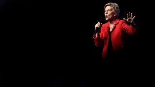 Image: Sen. Elizabeth Warren, D-MA, speaks at an event in Las Vegas on Nov.