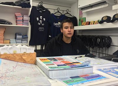 Ibrahim Srur, 22, who works at a tourist information desk on  Rothschild Boulevard, Tel Aviv.