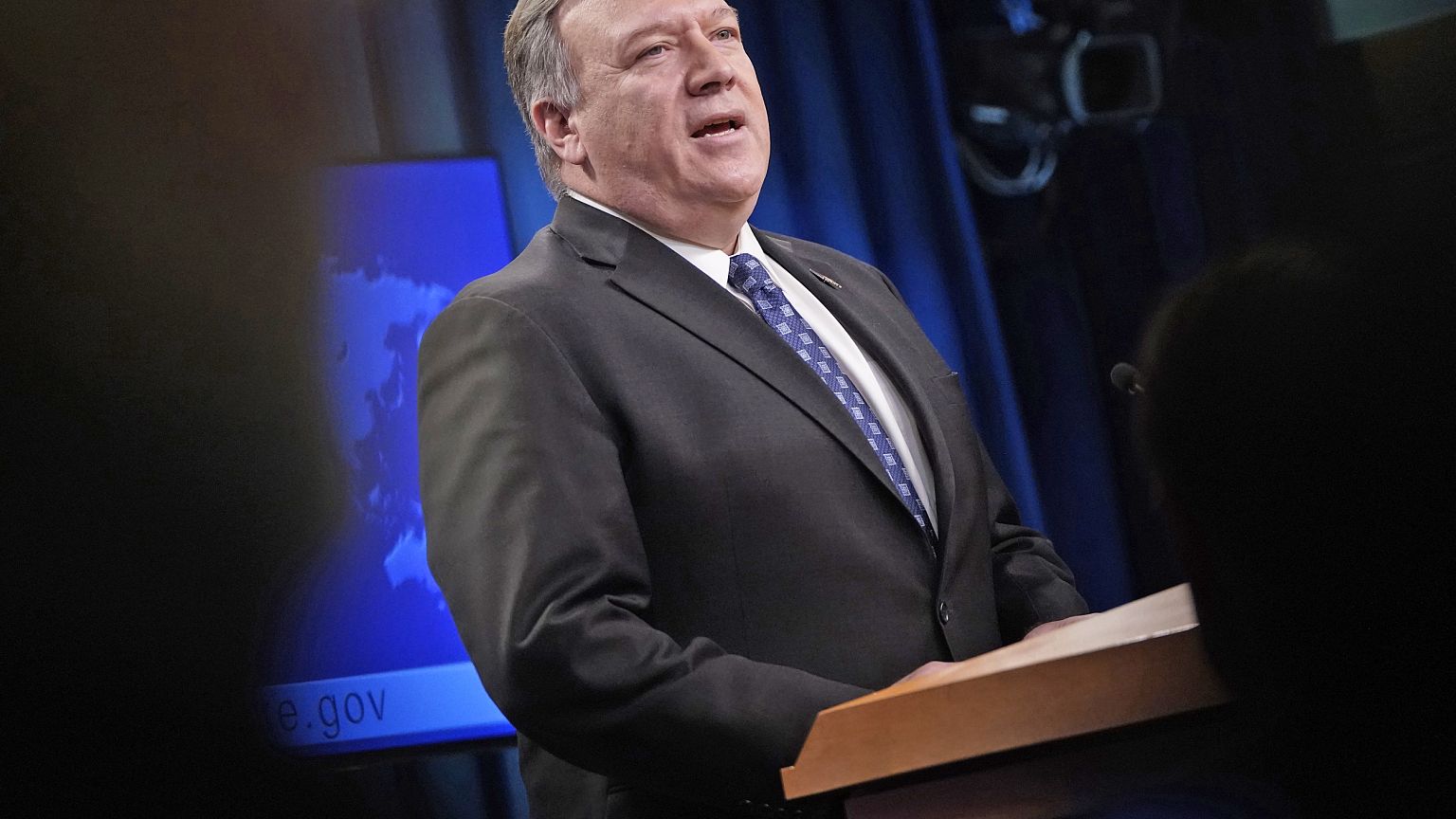 Image: Secretary Of State Mike Pompeo Holds Media Briefing At State Departm