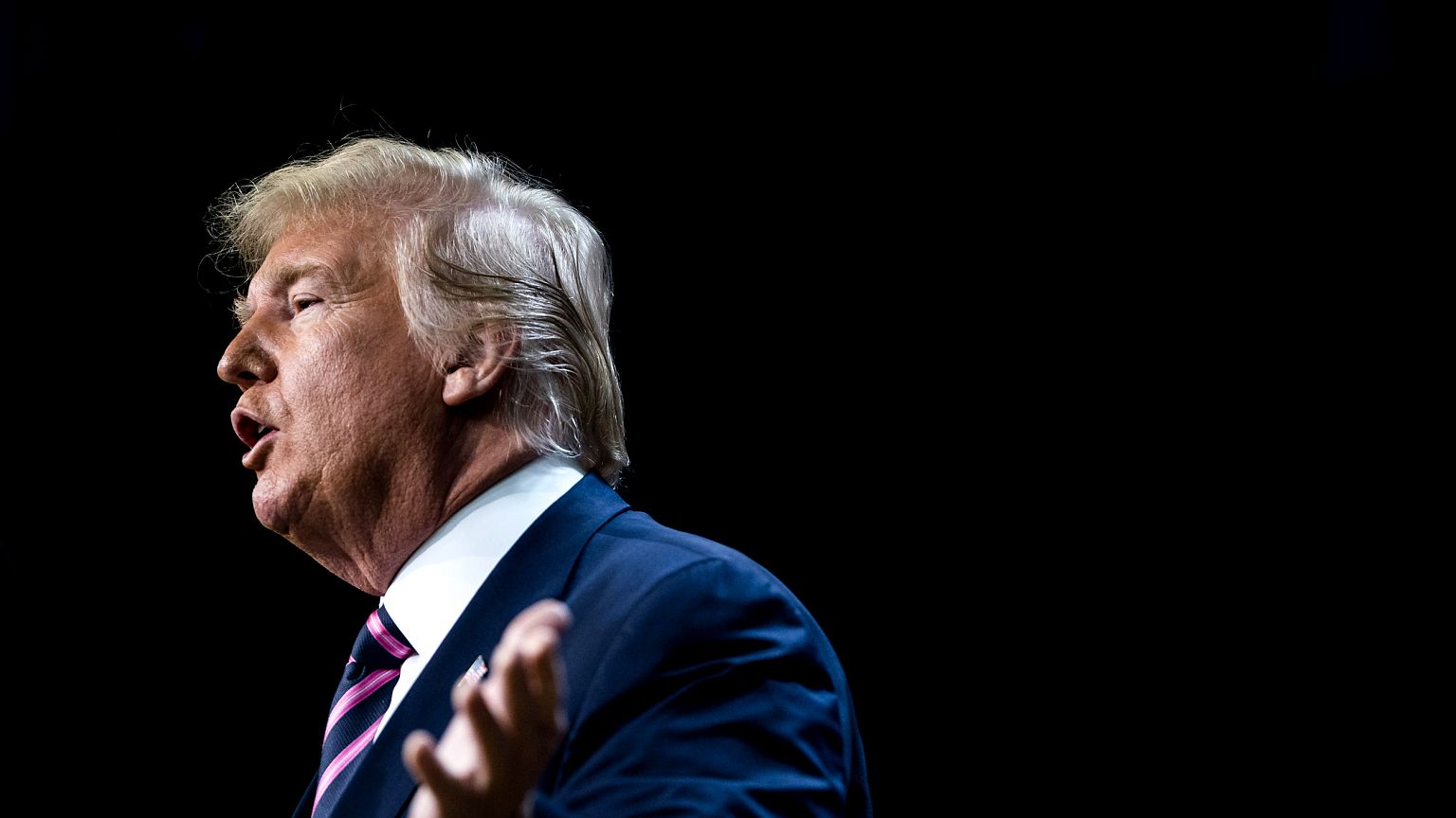 Image: President Donald Trump speaks at a mental health summit in Washingto