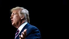 Image: President Donald Trump speaks at a mental health summit in Washingto