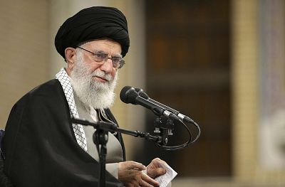 Supreme Leader Ayatollah Ali Khamenei speaks in the holy city of Qom on Wednesday.