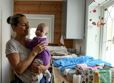 Ismahni Bjorkman, 45, who lives 38 miles north of Stockholm, mends clothing, uses reusable cloth diapers and buys toys that are either second-hand or made of sustainable materials to help protect the planet.