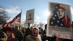 Rally And March In NYC Protests Refugee And Muslim Ban