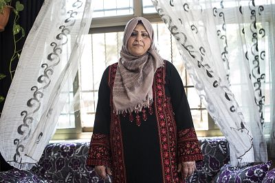 Amal Sumreen at her home in the East Jerusalem neighborhood of Silwan.
