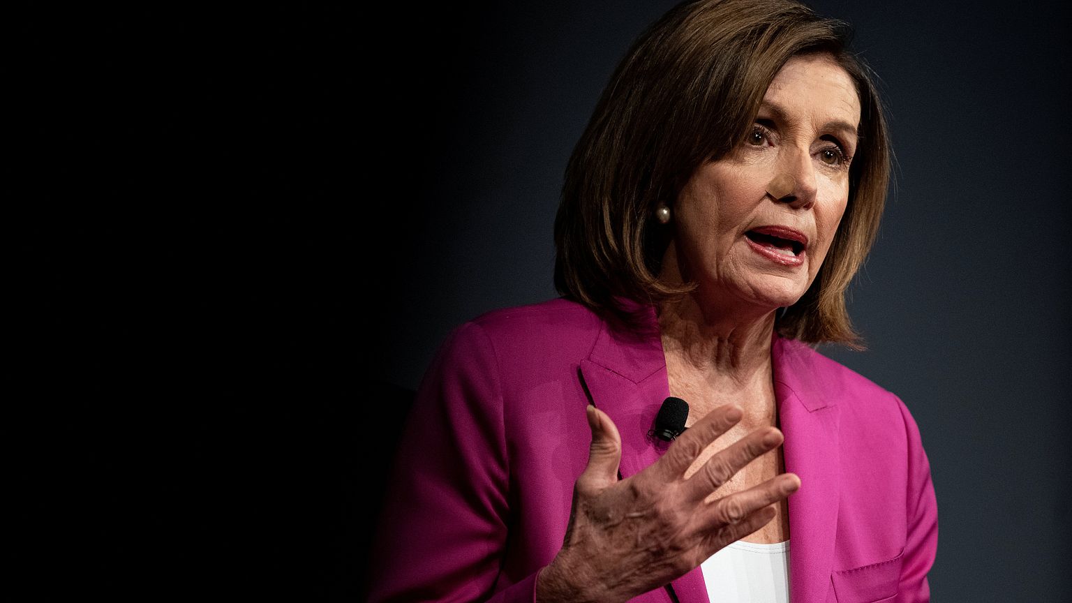 Image: U.S. House Speaker Nancy Pelosi (D-CA) speaks at the Wall Street Jou
